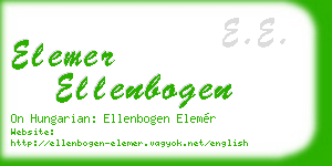 elemer ellenbogen business card